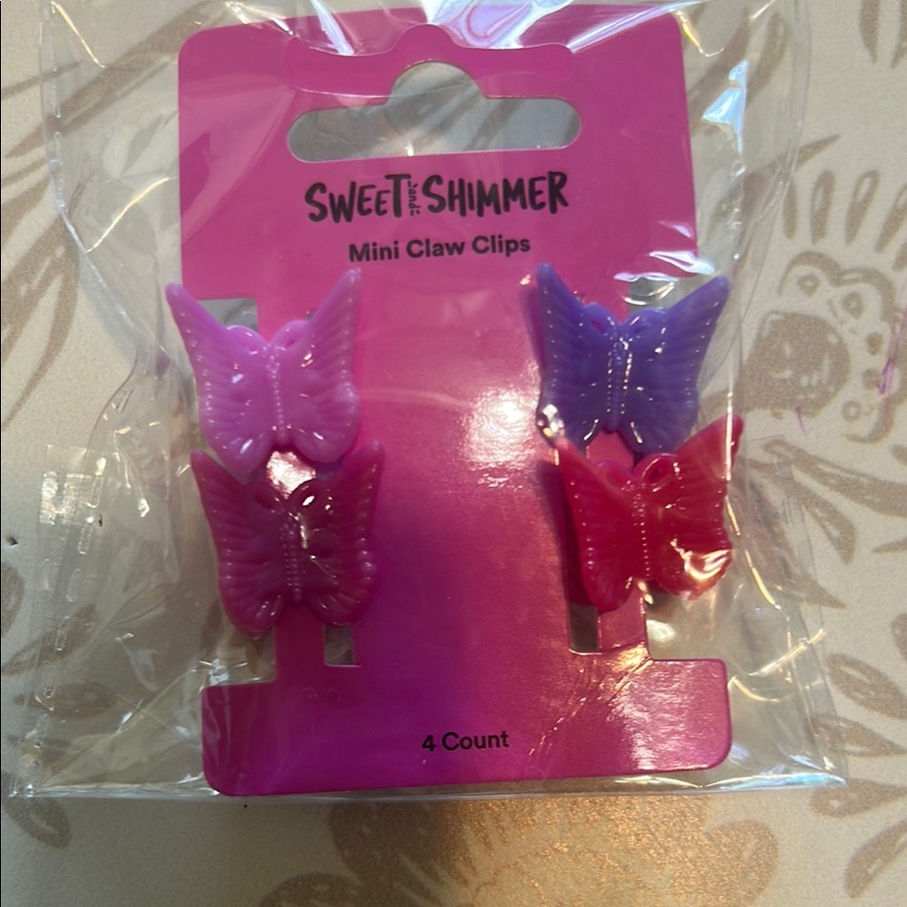 Sweet & Shimmer Mini Claw Clips - Pink and Purple